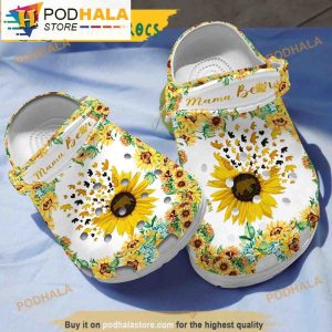 Funny Mama Bear Sunflower Gifts 3D Crocs Crocband