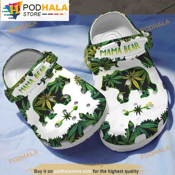 Funny Mama Bear Weed 3D Crocs Crocband Slippers