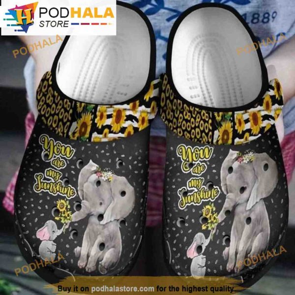 Funny Mama Elephant Sunflowers 3D Crocs Crocband