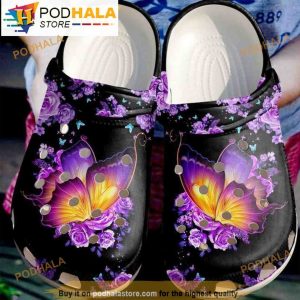 Funny Purple Butterfly 3D Funny Crocs Crocband