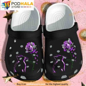 Funny Purple Rose Cat With 3D Funny Crocs Crocband