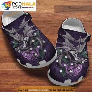 Funny Purple Roses Dragon 3D Funny Crocs Crocband