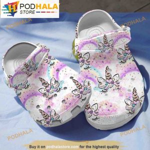 Funny Rainbow Unicorn 3D Funny Crocs Crocband Slippers