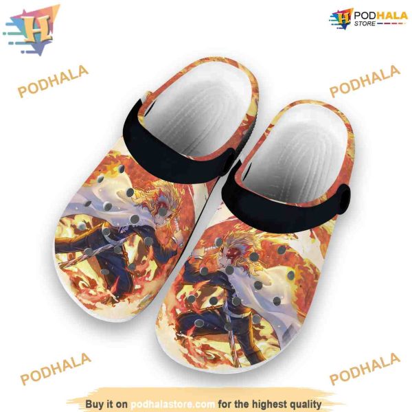 Funny Rengoku Demon Slayer 3D Funny Crocs Crocband Clogs