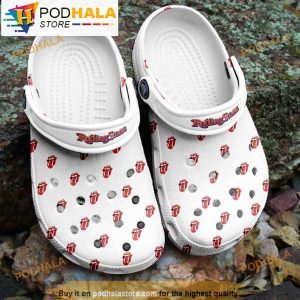 Funny Rolling Stones White 3D Funny Crocs Crocband
