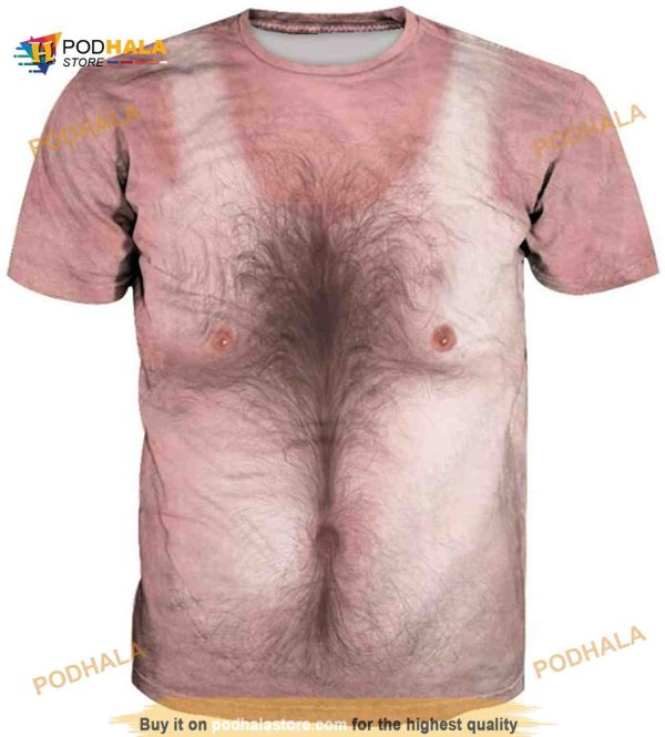 Funny Shirt 3D Print Sexy Chest Hair Muscle Hooded 3D Shirt