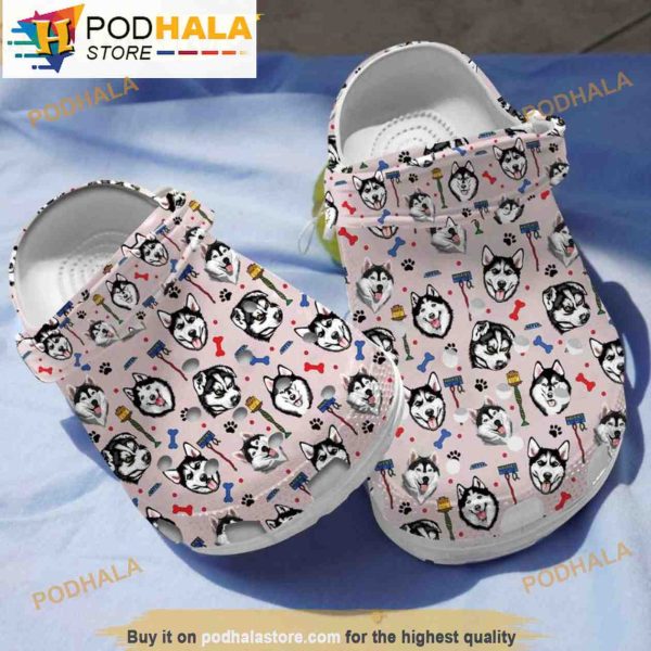 Funny Siberian Husky Cartoon Dog 3D Funny Crocs Crocband Shoes