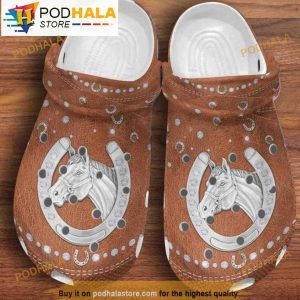 Funny Silver Horseshoe 3D Funny Crocs Crocband Clog Shoes