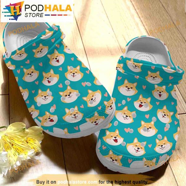 Funny Smiling Shiba Inu Dog Gifts 3D Funny Crocs Crocband