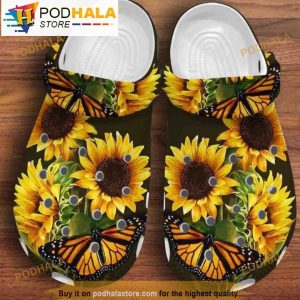 Funny Sunflower And Butterfly 3D Funny Crocs Crocband