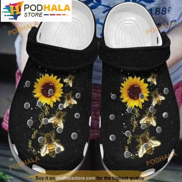 Funny Sunflower You Never Work Alones World Bee Floral 3D Funny Crocs Crocband
