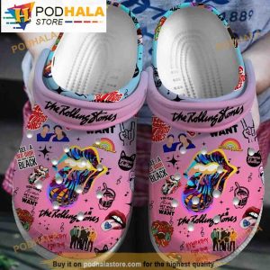 Funny The Rolling Stones Purple 3D Funny Crocs Crocband