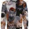 Funny Ugly Sweater 3D Cat Collage Xmas, Xmas Gifts