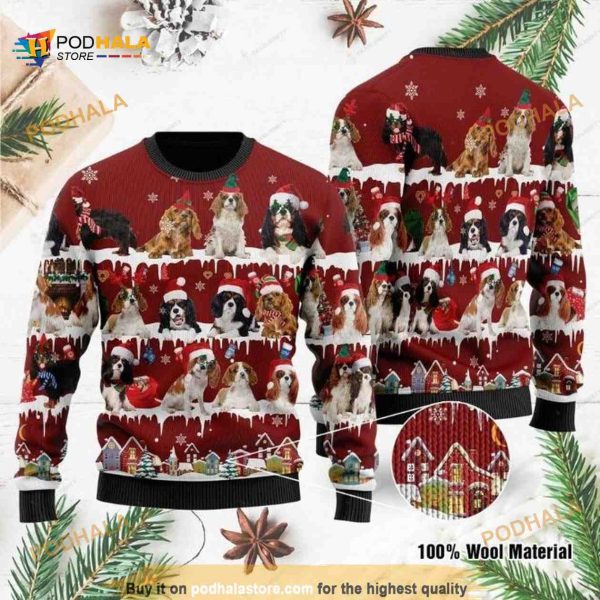 Funny Ugly Sweater 3D Cavalier King Charles Spaniel Christmas, Xmas Gifts