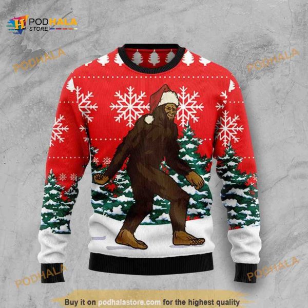 Funny Ugly Sweater 3D Christmas Bigfoot, Xmas Gifts