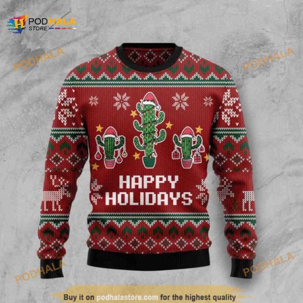 Funny Ugly Sweater 3D Christmas Cactus, Xmas Gifts