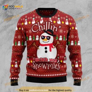 Funny Ugly Sweater 3D Christmas Chillin With My Snowmies, Xmas Gifts