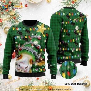 Funny Ugly Sweater 3D Christmas Cow Ho Ho Ho, Xmas Gifts
