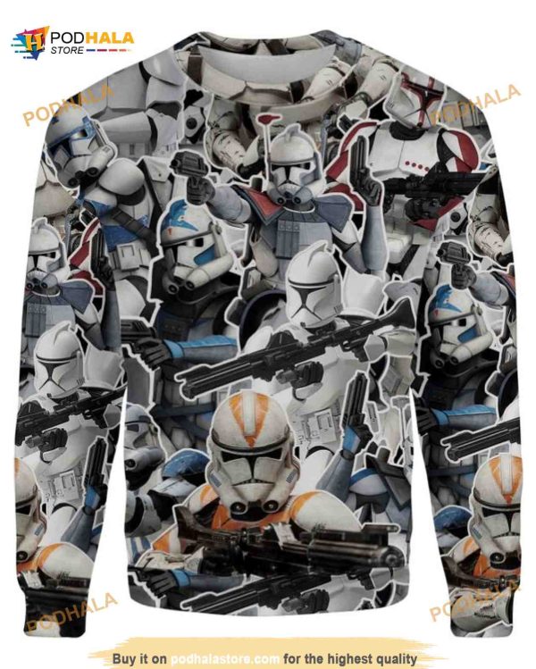 Funny Ugly Sweater 3D Xmas Clone Troopers, Xmas Gifts