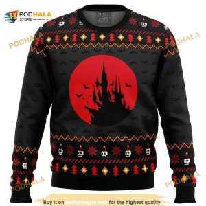 Funny Ugly Sweater Castlevania Creepy Castle Xmas 3D, Xmas Gifts
