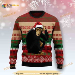 Funny Ugly Sweater Chimpanzee Christmas 3D, Xmas Gifts