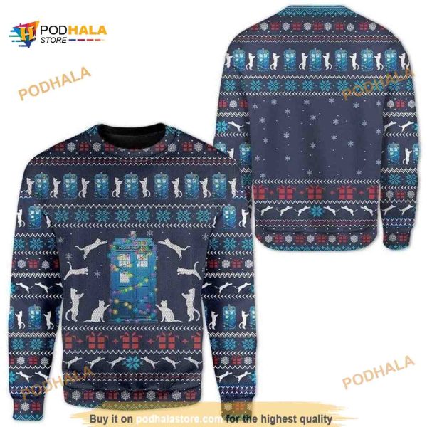Funny Ugly Sweater Christmas 3D Cat, Xmas Gifts