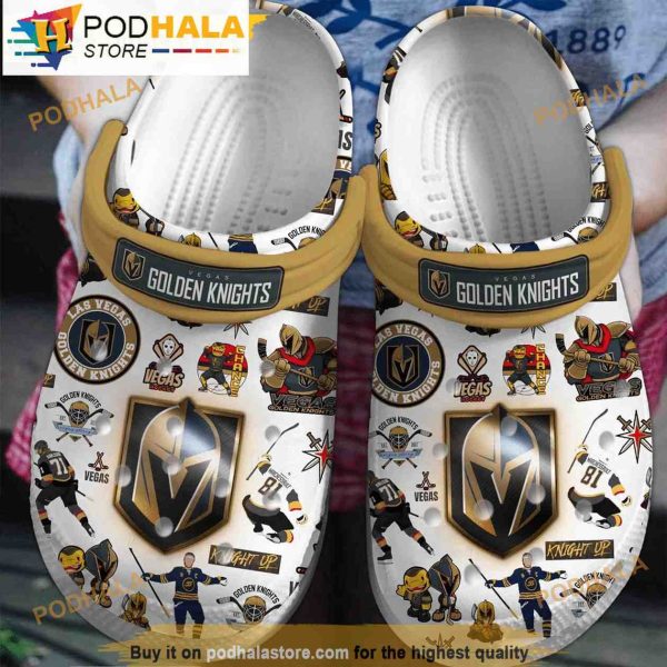 Funny Vegas Golden Knights NHL 3D Funny Crocs Crocband Clog Shoes
