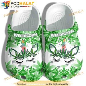 Funny Weedicorn Cannabis 3D Funny Crocs Crocband Slippers