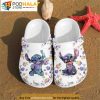 Funny White Flower Stitch 3D Funny Crocs Crocband Clog Shoes