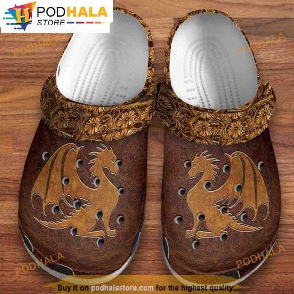 Funny Wood Carved Dragon 3D Funny Crocs Crocband