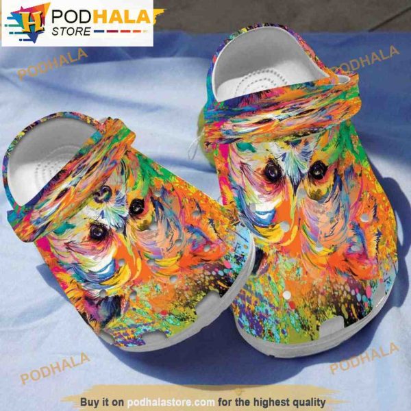 Funny Yorkshire Portrait Painted Dog 3D Funny Crocs Crocband