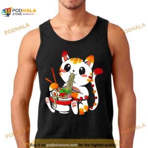 Furia Hiswattson Kawaii Japanese Orange Cat Ramen Shirt 2