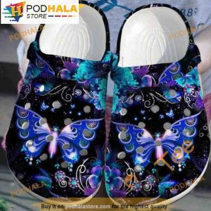 Galaxy Butterfly Bling Flower 3D Funny Crocs Crocband