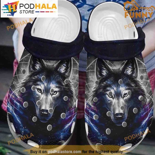 Galaxy Wolf 3D Funny Crocs Crocband