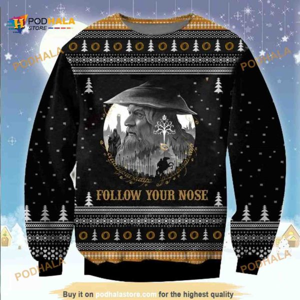 Gandalf Follow Your Nose Ugly Wool Sweater Lord Of The Rings