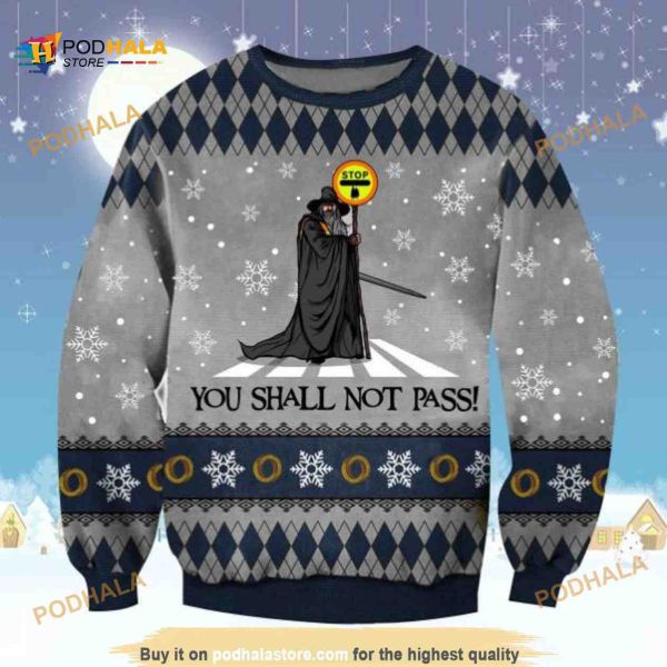 Gandalf You Shall Not Pass Funny Ugly Wool Sweater Lord Of The Rings