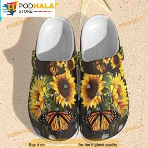 Garden Sunflower Butterfly Floral 3D Funny Crocs Crocband