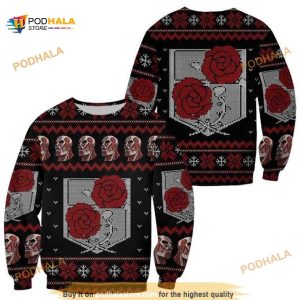 Garrison Roses Attack On Titan Anime Fan Ugly Sweater