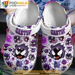 Gastly Pokemon White 3D Funny Crocs Crocband Slippers