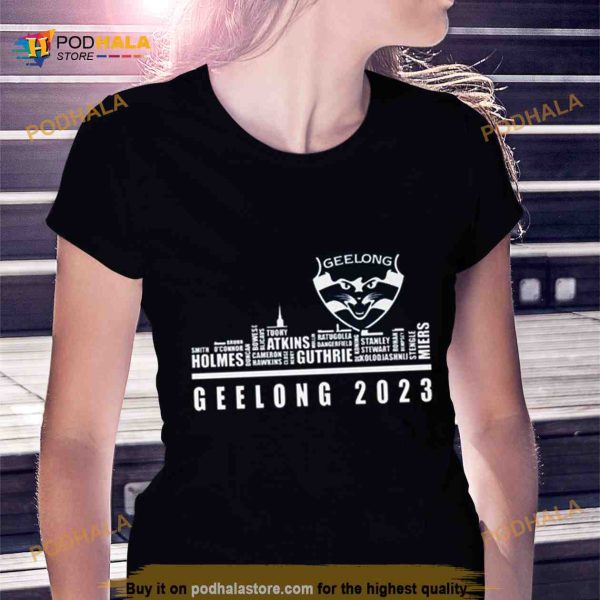 Geelong Cats 2023 Season Team Players Names In City Shirt