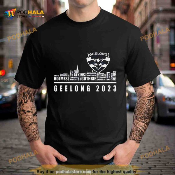 Geelong Cats 2023 Season Team Players Names In City Shirt