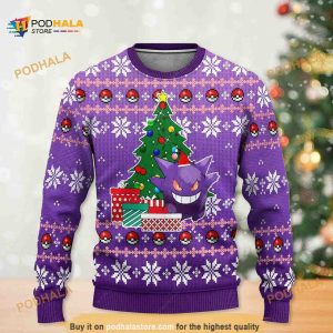 Gengar Pokemon Anime Manga Merry Christmas Ugly Christmas Sweater