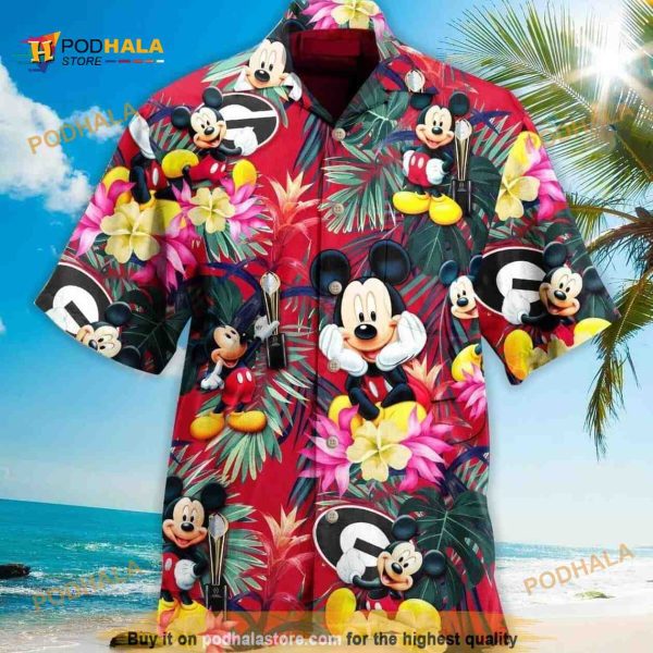 Georgia Bulldogs Mickey Mouse UGA Hawaiian Shirt, Aloha Shirt