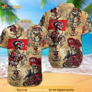 Georgia Bulldogs UGA Hawaiian Shirt, Gift For Football Players Aloha Shirt