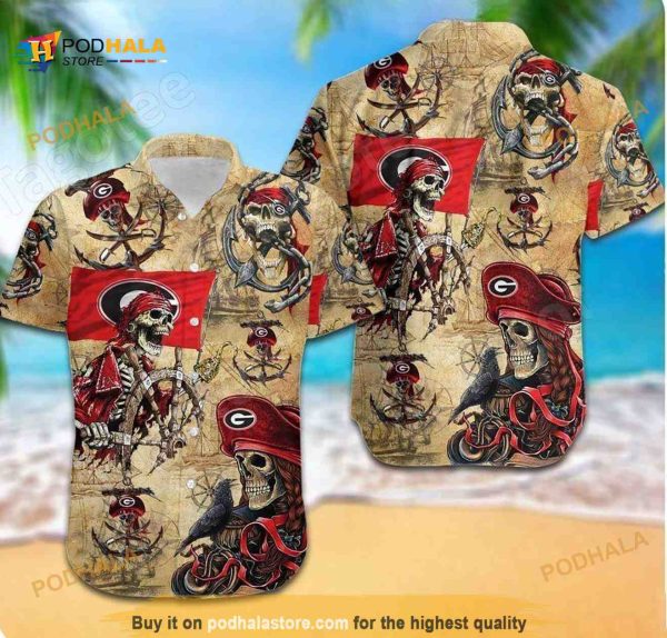 Georgia Bulldogs UGA Hawaiian Shirt, Gift For Football Players Aloha Shirt