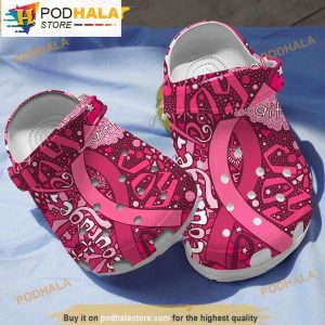 Get Pink Breast Cancer 3D Funny Crocs Crocband Slippers
