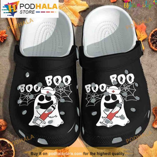 Ghost Nurse Boo Boo 3D Funny Crocs Crocband Halloween