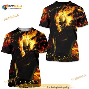 Ghost Rider Shirt 3D Graphic Novelty Shirt Anime Cartoon Halloween Tee