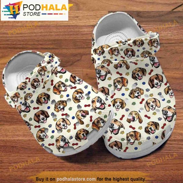 Gift For Beagle Dog Lovers Pattern 3D Funny Crocs Crocband