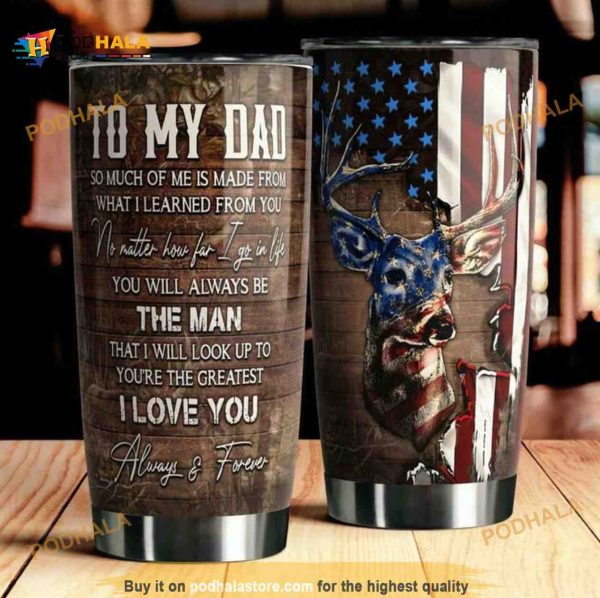 Gift For Dad Deer Hunting Stainless Steel Cup Coffee Tumbler